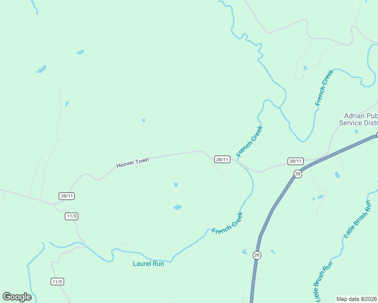 map of restaurants, bars, coffee shops, grocery stores, and more near 697 Hoover Town in French Creek