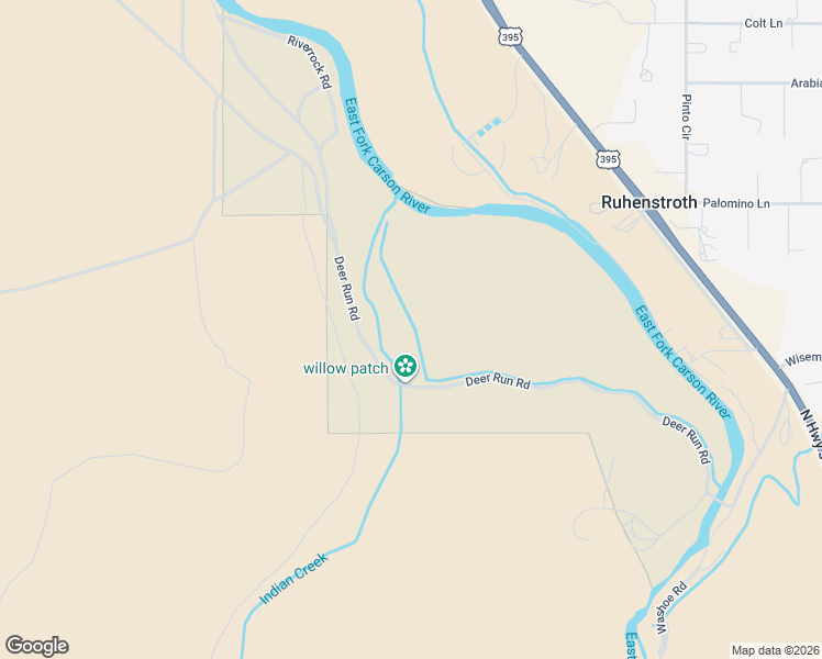 map of restaurants, bars, coffee shops, grocery stores, and more near U.S. Highway 395 North in Gardnerville