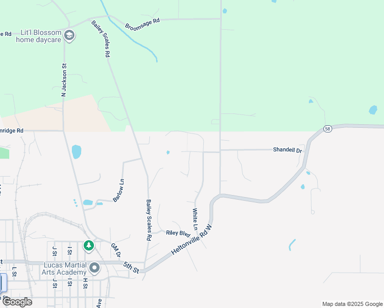 map of restaurants, bars, coffee shops, grocery stores, and more near 633A Riley Boulevard in Bedford