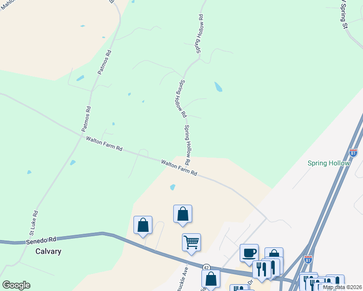 map of restaurants, bars, coffee shops, grocery stores, and more near 406 Spring Hollow Road in Woodstock