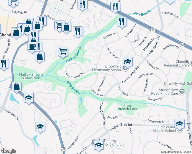 map of restaurants, bars, coffee shops, grocery stores, and more near 13800 Eden Way in Chantilly