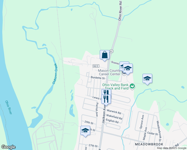map of restaurants, bars, coffee shops, grocery stores, and more near 3405 Franklin Avenue in Point Pleasant