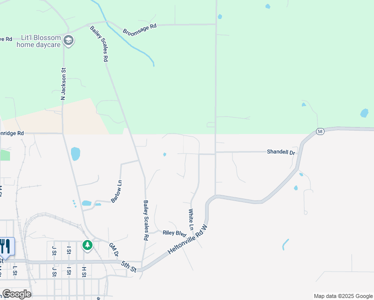 map of restaurants, bars, coffee shops, grocery stores, and more near 651 Hayden Drive in Bedford