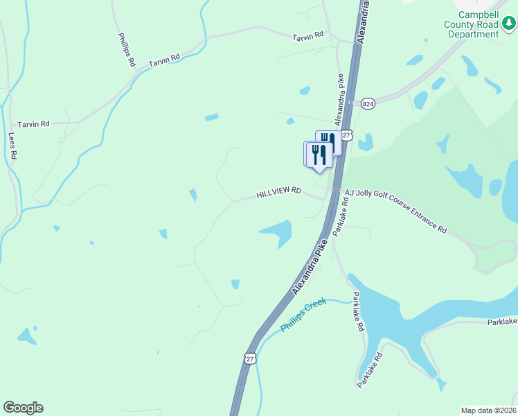 map of restaurants, bars, coffee shops, grocery stores, and more near 891 Hillview Drive in Alexandria