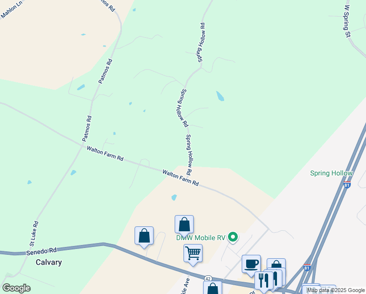 map of restaurants, bars, coffee shops, grocery stores, and more near 404 Spring Hollow Road in Woodstock