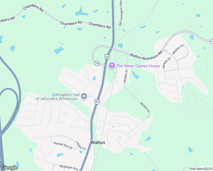 map of restaurants, bars, coffee shops, grocery stores, and more near 200 Old Nicholson Road in Walton