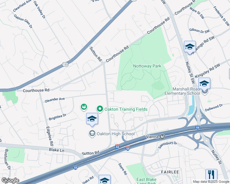 map of restaurants, bars, coffee shops, grocery stores, and more near 2789 Marywood Oaks Lane in Vienna