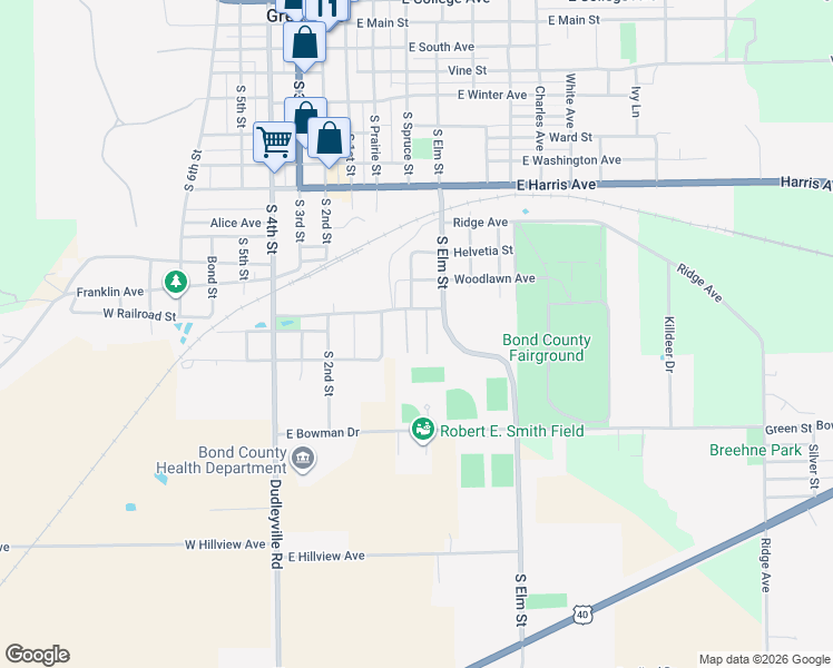 map of restaurants, bars, coffee shops, grocery stores, and more near 1A East Louis Latzer Drive in Greenville
