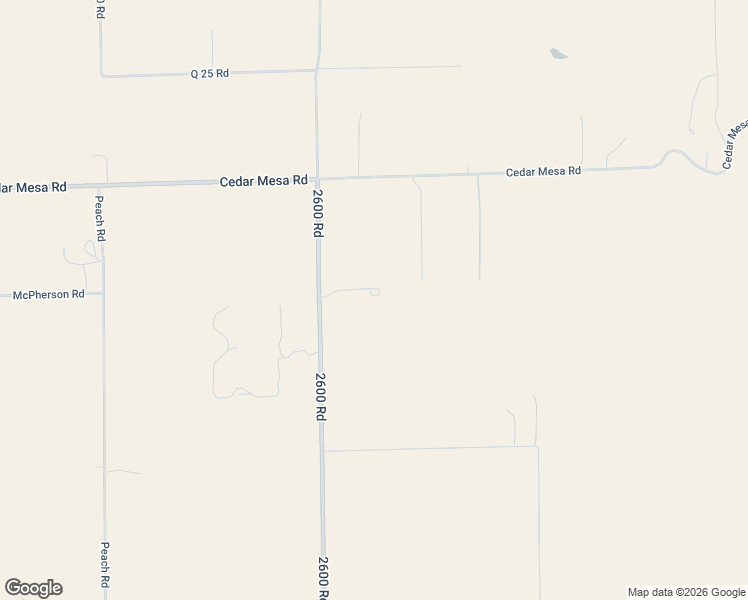 map of restaurants, bars, coffee shops, grocery stores, and more near 15736 2600 Road in Cedaredge