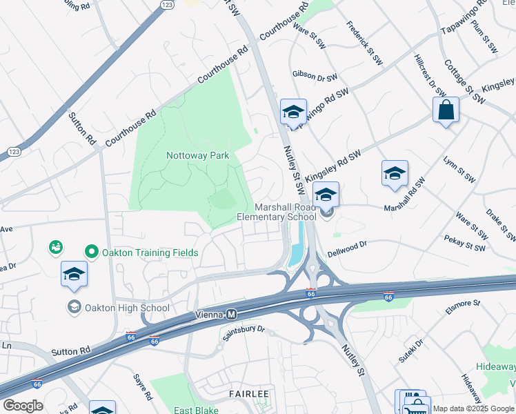 map of restaurants, bars, coffee shops, grocery stores, and more near 1137 Moorefield Hill Court Southwest in Vienna