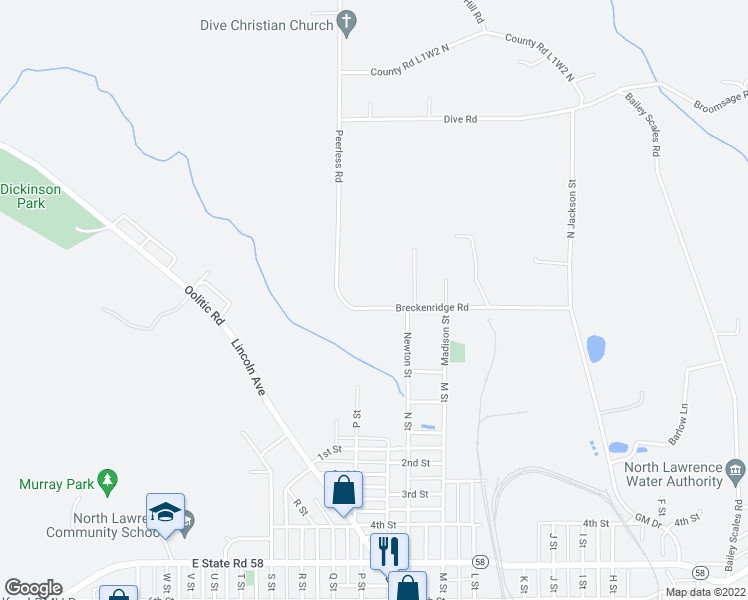 map of restaurants, bars, coffee shops, grocery stores, and more near 1501 Breckenridge Road in Bedford