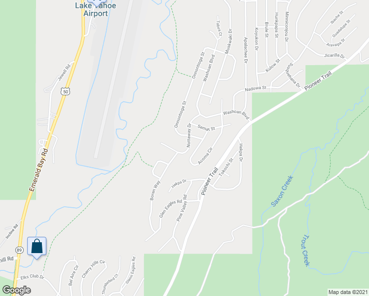 map of restaurants, bars, coffee shops, grocery stores, and more near 1146 Nottaway Drive in South Lake Tahoe