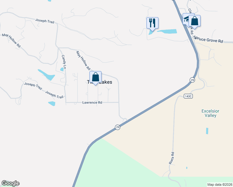 map of restaurants, bars, coffee shops, grocery stores, and more near 15971 May Hollow Road in Lower Lake