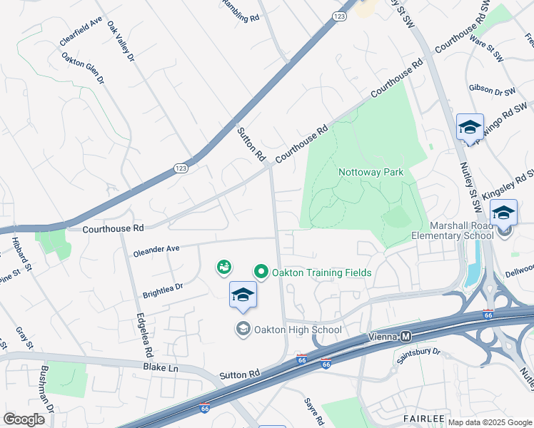 map of restaurants, bars, coffee shops, grocery stores, and more near 2744 Sutton Road in Vienna
