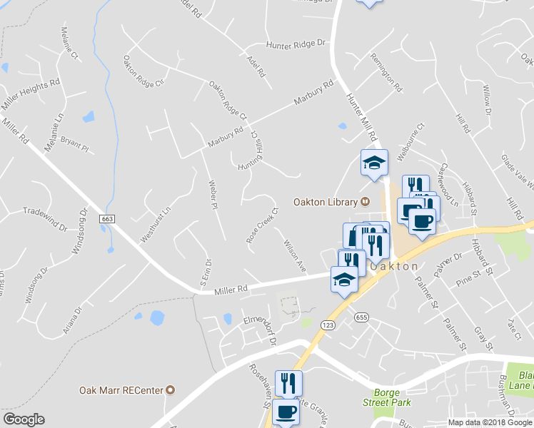 map of restaurants, bars, coffee shops, grocery stores, and more near 3006 Rose Creek Court in Oakton