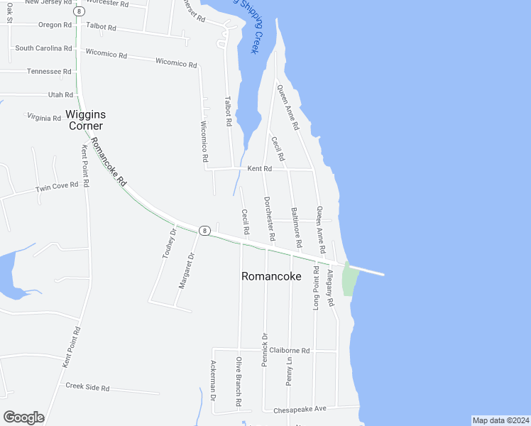 map of restaurants, bars, coffee shops, grocery stores, and more near 203 Dorchester Road in Stevensville