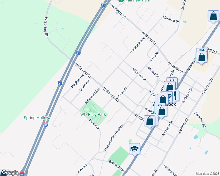 map of restaurants, bars, coffee shops, grocery stores, and more near 559 West Spring Street in Woodstock
