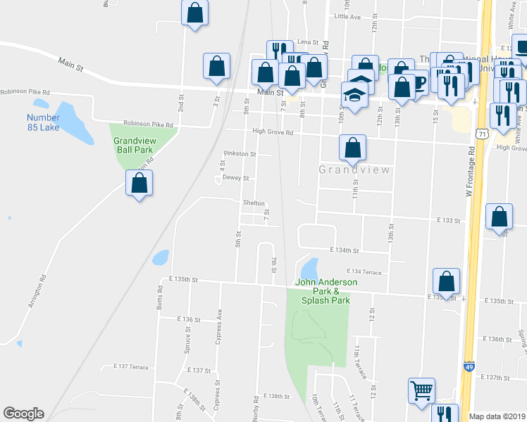 map of restaurants, bars, coffee shops, grocery stores, and more near 13214 6 Street in Grandview