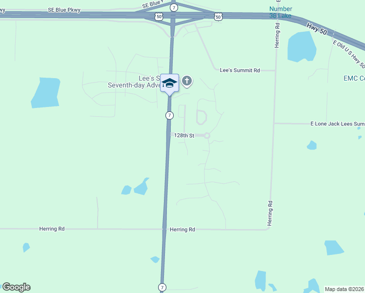 map of restaurants, bars, coffee shops, grocery stores, and more near 12497-12771 Highway 7 in Lee's Summit