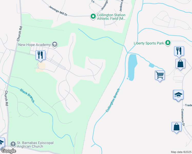 map of restaurants, bars, coffee shops, grocery stores, and more near 14900 Hopedale Ct. in Upper Marlboro