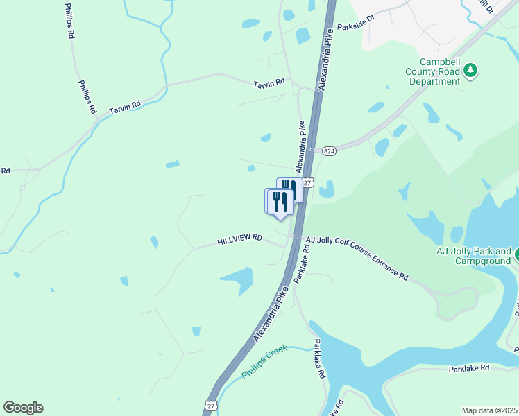 map of restaurants, bars, coffee shops, grocery stores, and more near 951 Golfview Drive in Alexandria
