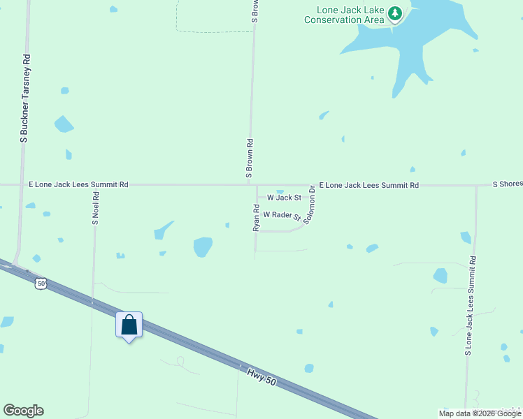 map of restaurants, bars, coffee shops, grocery stores, and more near 716 Ryan Road in Lone Jack