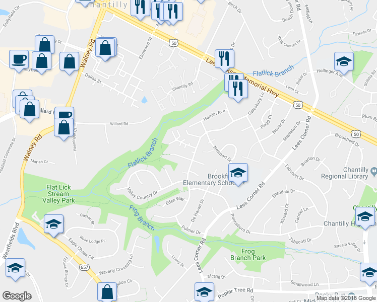 map of restaurants, bars, coffee shops, grocery stores, and more near 13805 Cabernet Court in Chantilly