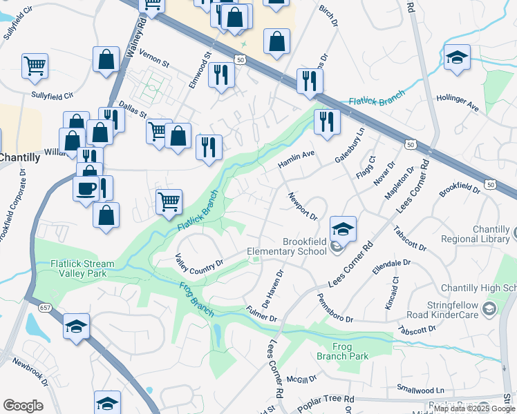 map of restaurants, bars, coffee shops, grocery stores, and more near 13811 Cabernet Court in Chantilly