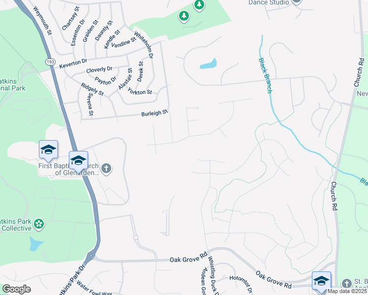 map of restaurants, bars, coffee shops, grocery stores, and more near 13403 Hillrod Lane in Upper Marlboro