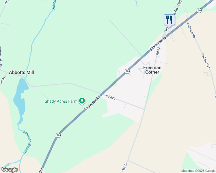 map of restaurants, bars, coffee shops, grocery stores, and more near 7325 Shawnee Road in Milford