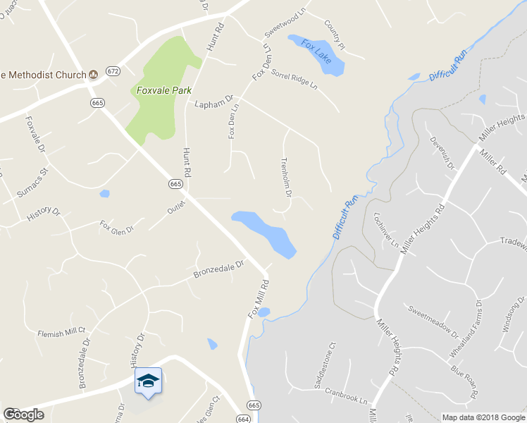 map of restaurants, bars, coffee shops, grocery stores, and more near 3143 Trenholm Drive in Oakton
