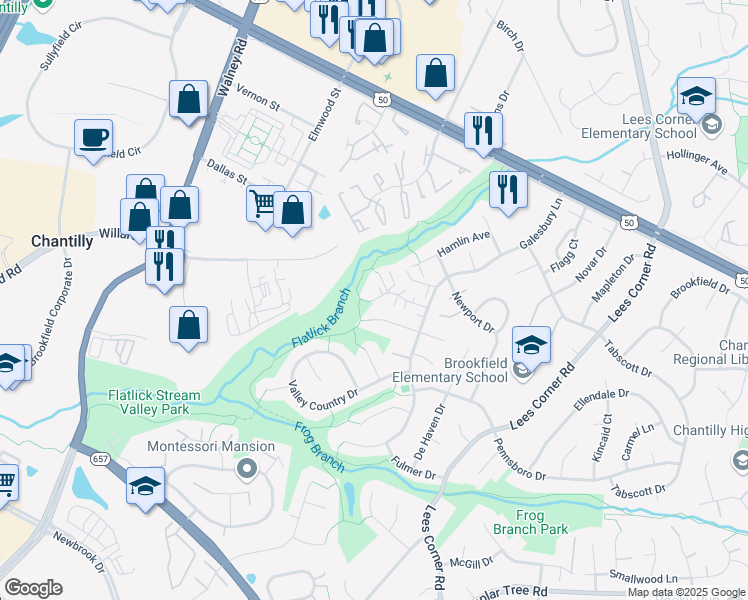map of restaurants, bars, coffee shops, grocery stores, and more near 4266 Bordolino Drive in Chantilly