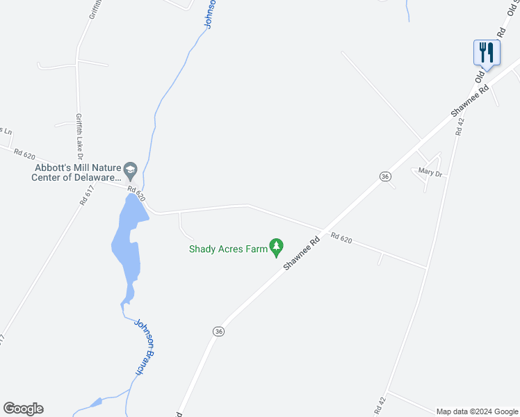 map of restaurants, bars, coffee shops, grocery stores, and more near Road 620 in Milford