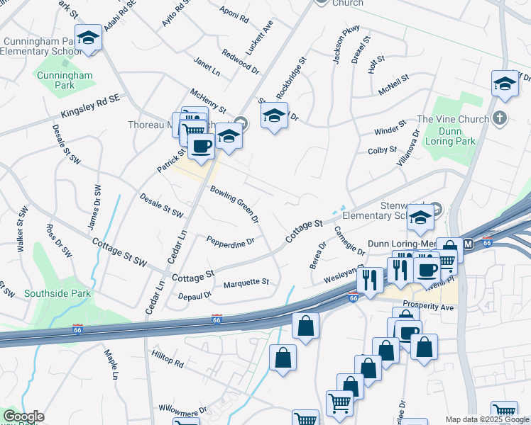 map of restaurants, bars, coffee shops, grocery stores, and more near 2624 Wooster Court in Vienna