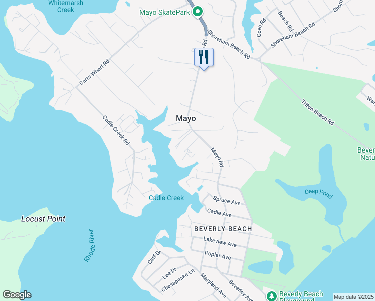 map of restaurants, bars, coffee shops, grocery stores, and more near Collison Road in Edgewater