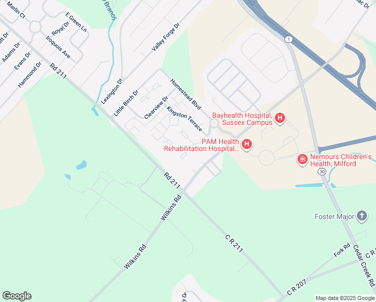 map of restaurants, bars, coffee shops, grocery stores, and more near 107 Barksdale Court in Milford