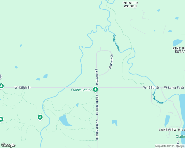 map of restaurants, bars, coffee shops, grocery stores, and more near 13360 Kimberly Circle in Olathe