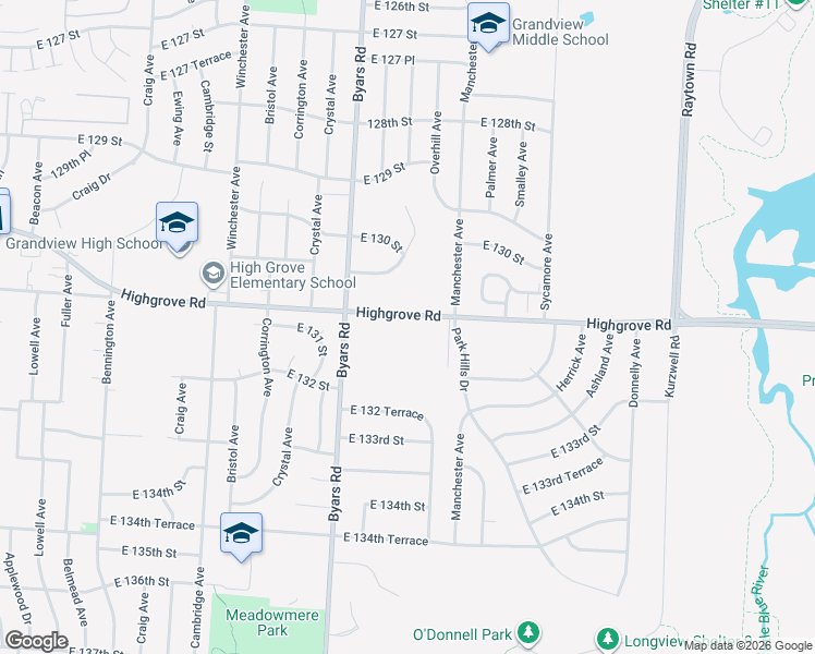 map of restaurants, bars, coffee shops, grocery stores, and more near 7603 High Grove Road in Grandview