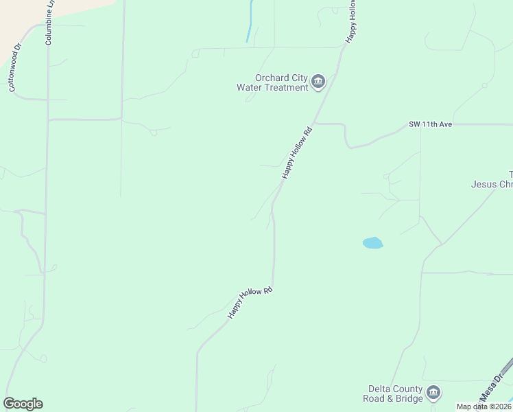 map of restaurants, bars, coffee shops, grocery stores, and more near 16075 Happy Hollow Road in Cedaredge