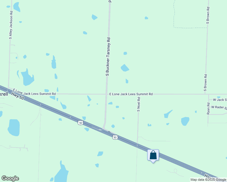 map of restaurants, bars, coffee shops, grocery stores, and more near 12623 South Buckner Tarsney Road in Lee's Summit