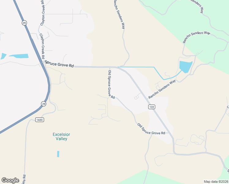 map of restaurants, bars, coffee shops, grocery stores, and more near 11694 Old Spruce Grove Road in Lower Lake