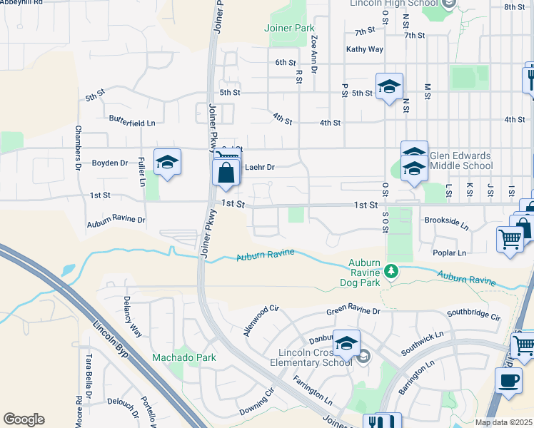map of restaurants, bars, coffee shops, grocery stores, and more near 1685 1st Street in Lincoln