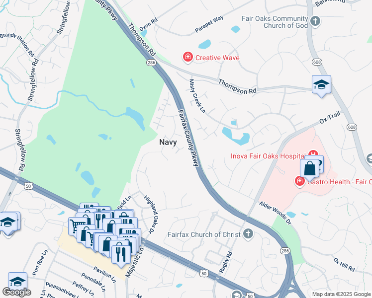 map of restaurants, bars, coffee shops, grocery stores, and more near 12902 Wheatland Road in Fairfax