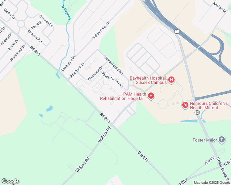 map of restaurants, bars, coffee shops, grocery stores, and more near 107 Barksdale Court in Milford