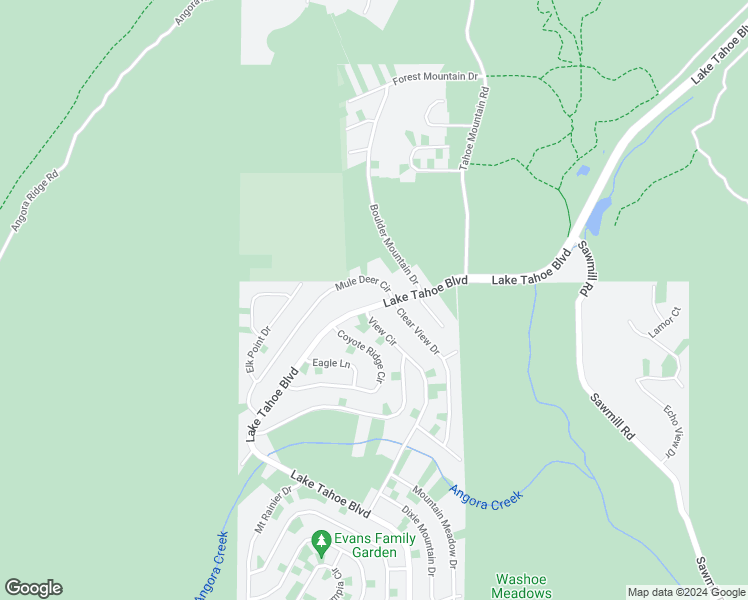 map of restaurants, bars, coffee shops, grocery stores, and more near 927 Lake Tahoe Boulevard in South Lake Tahoe