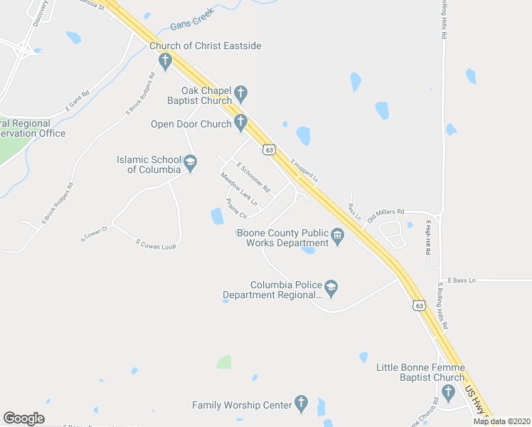 map of restaurants, bars, coffee shops, grocery stores, and more near 4747 East Meyer Industrial Drive in Columbia