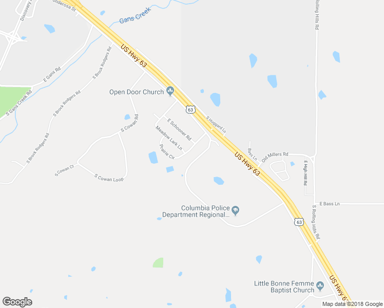 map of restaurants, bars, coffee shops, grocery stores, and more near 4747 East Meyer Industrial Drive in Columbia