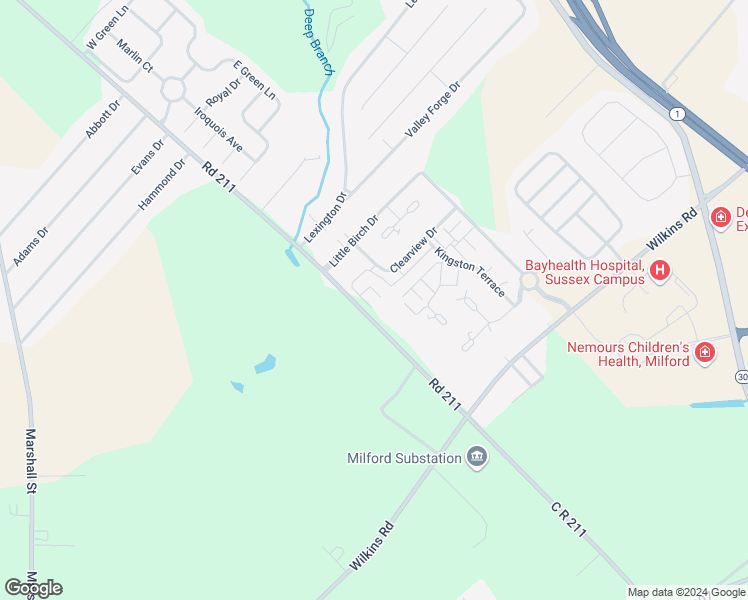 map of restaurants, bars, coffee shops, grocery stores, and more near 4201 Summer Brook Lane in Milford
