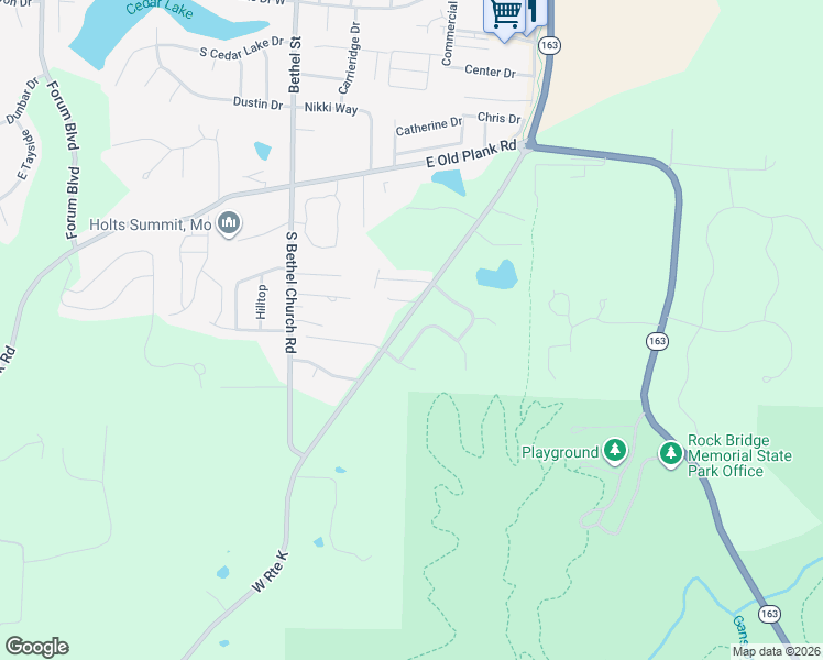 map of restaurants, bars, coffee shops, grocery stores, and more near 5548 South Route K in Columbia
