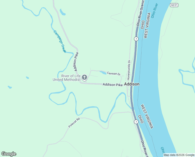 map of restaurants, bars, coffee shops, grocery stores, and more near 71 Rafferty Drive in Gallipolis